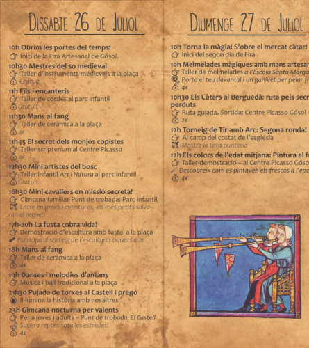 Programa Festival Càtar a Gósol
